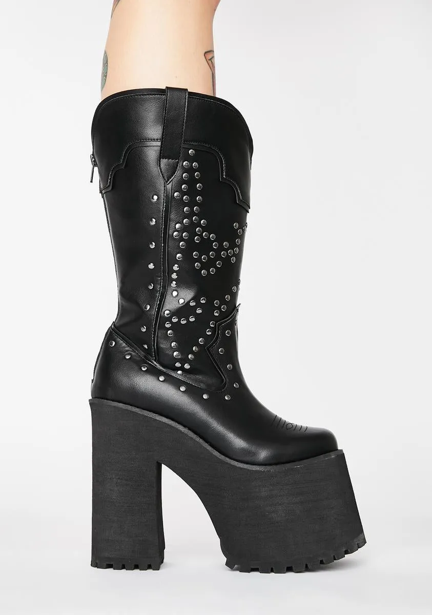 Bad Bitch Platform Cowboy Boots
