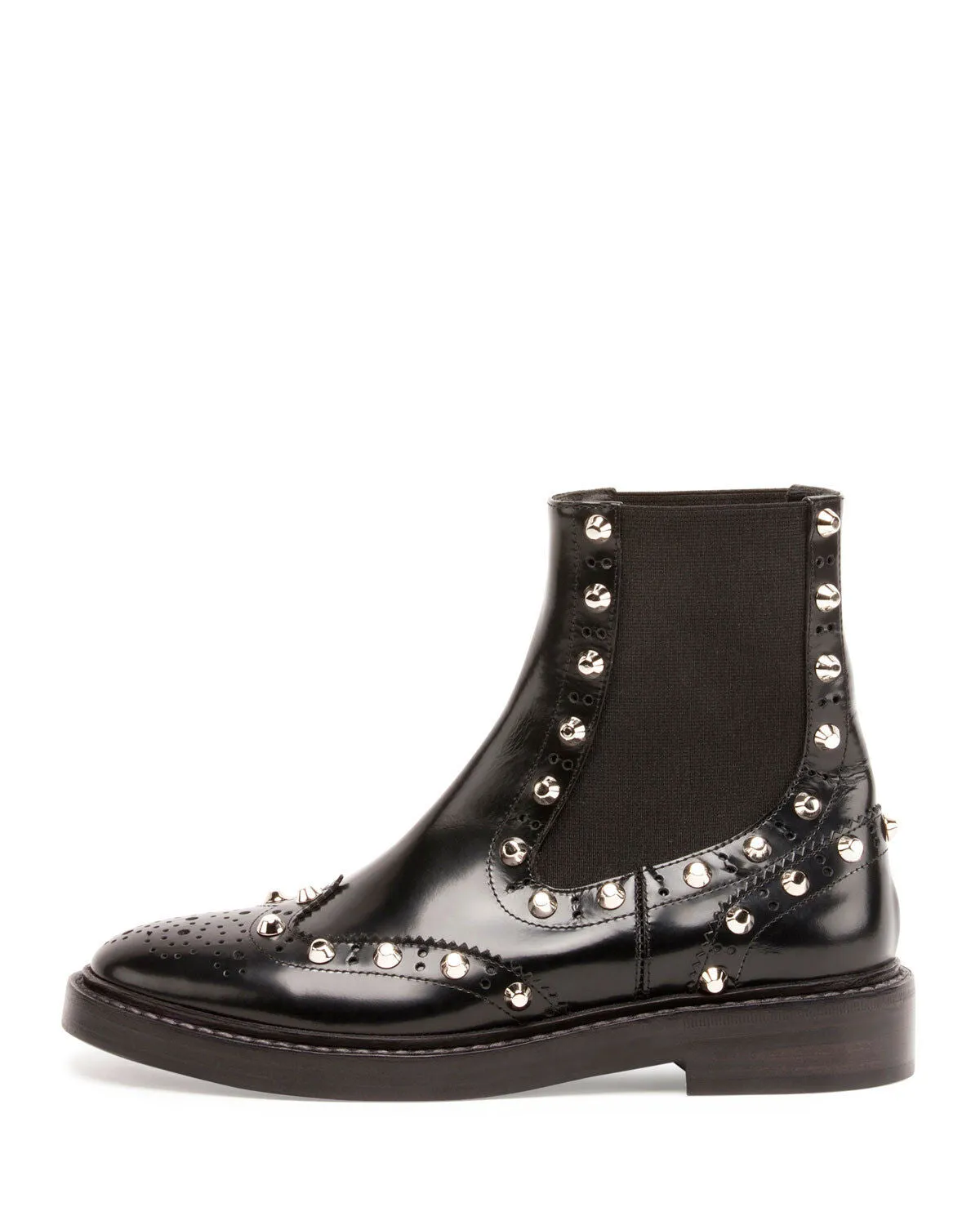 BALENCIAGA ICONIC WINGTIP BROGUE STUDDED CHELSEA BOOTS
