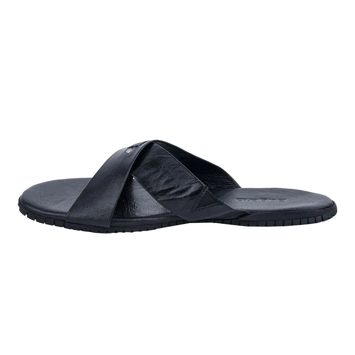 Bugatti Cross Strap Casual Sandals Leather Black Colour For Men