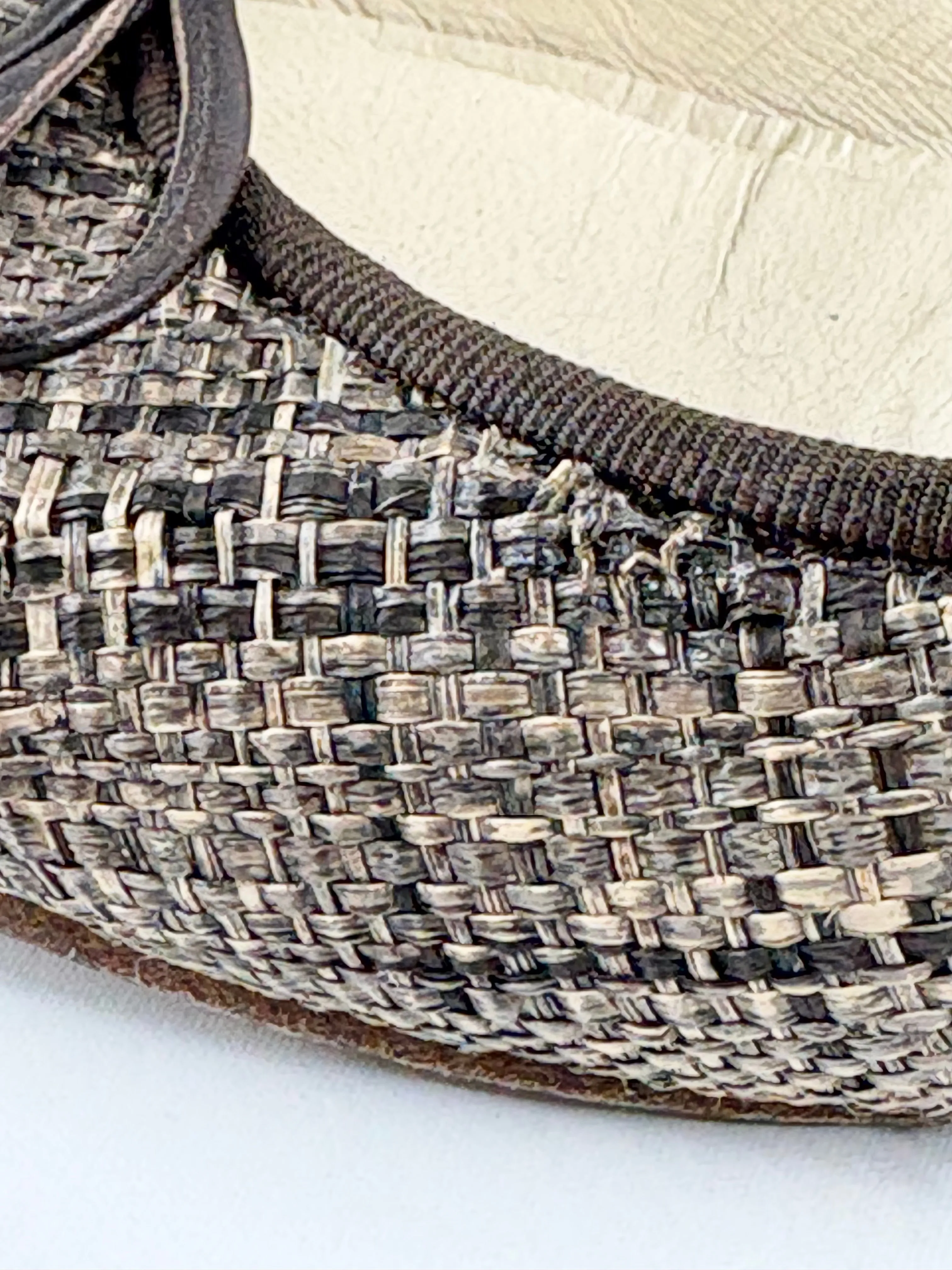 Chanel Gold Toe Leather & Hessian Ballet Flats - EU39