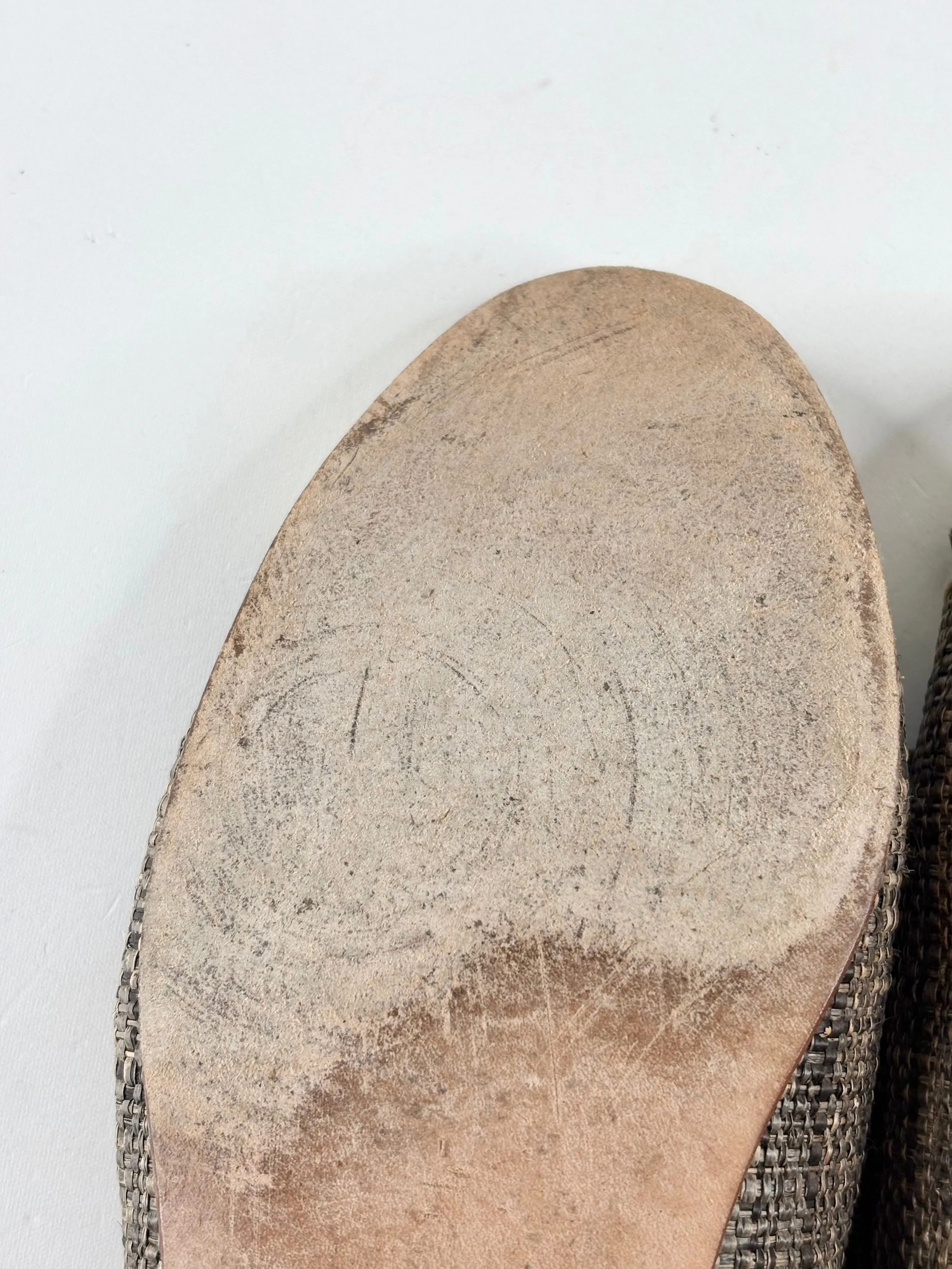 Chanel Gold Toe Leather & Hessian Ballet Flats - EU39