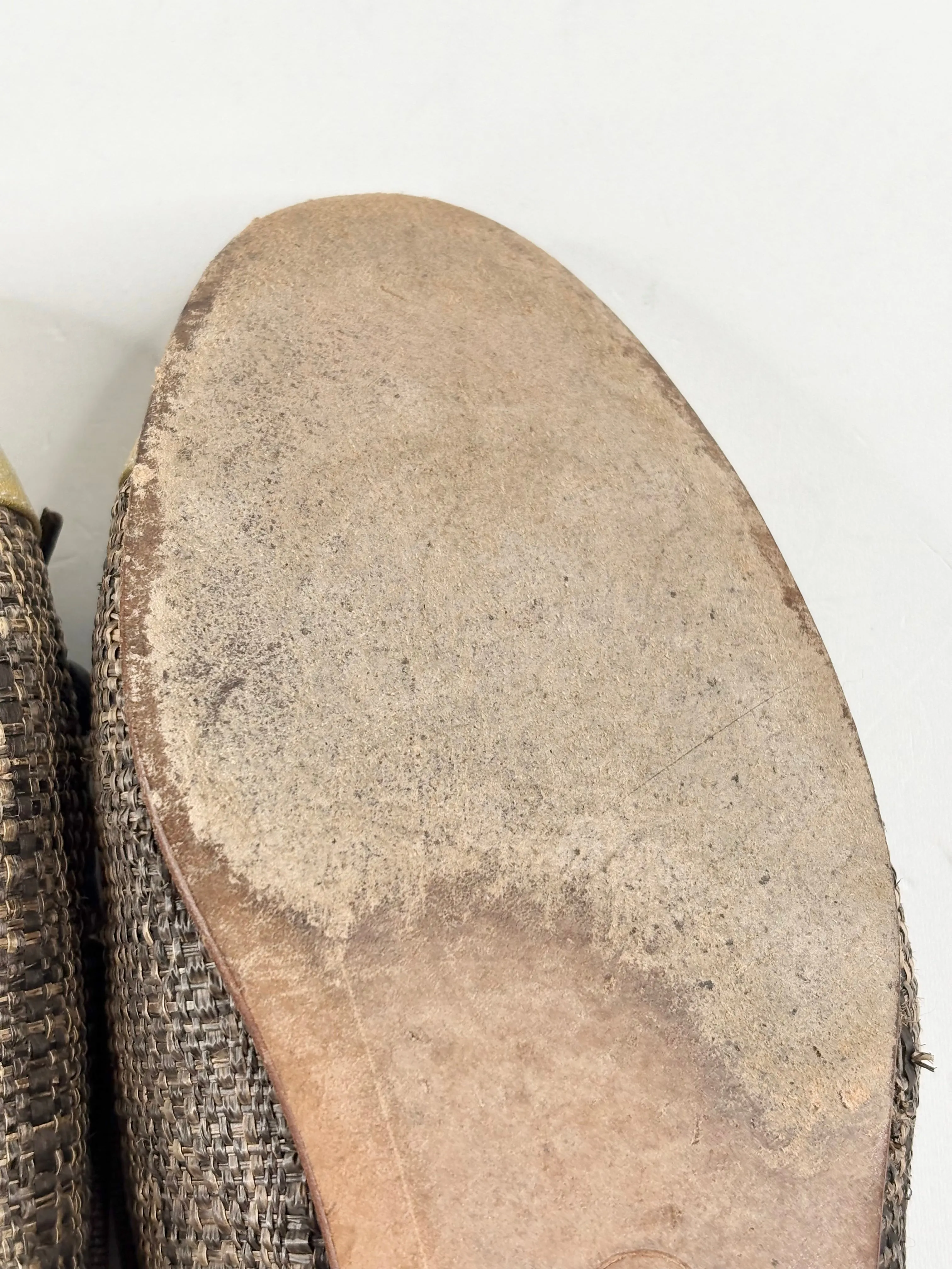 Chanel Gold Toe Leather & Hessian Ballet Flats - EU39