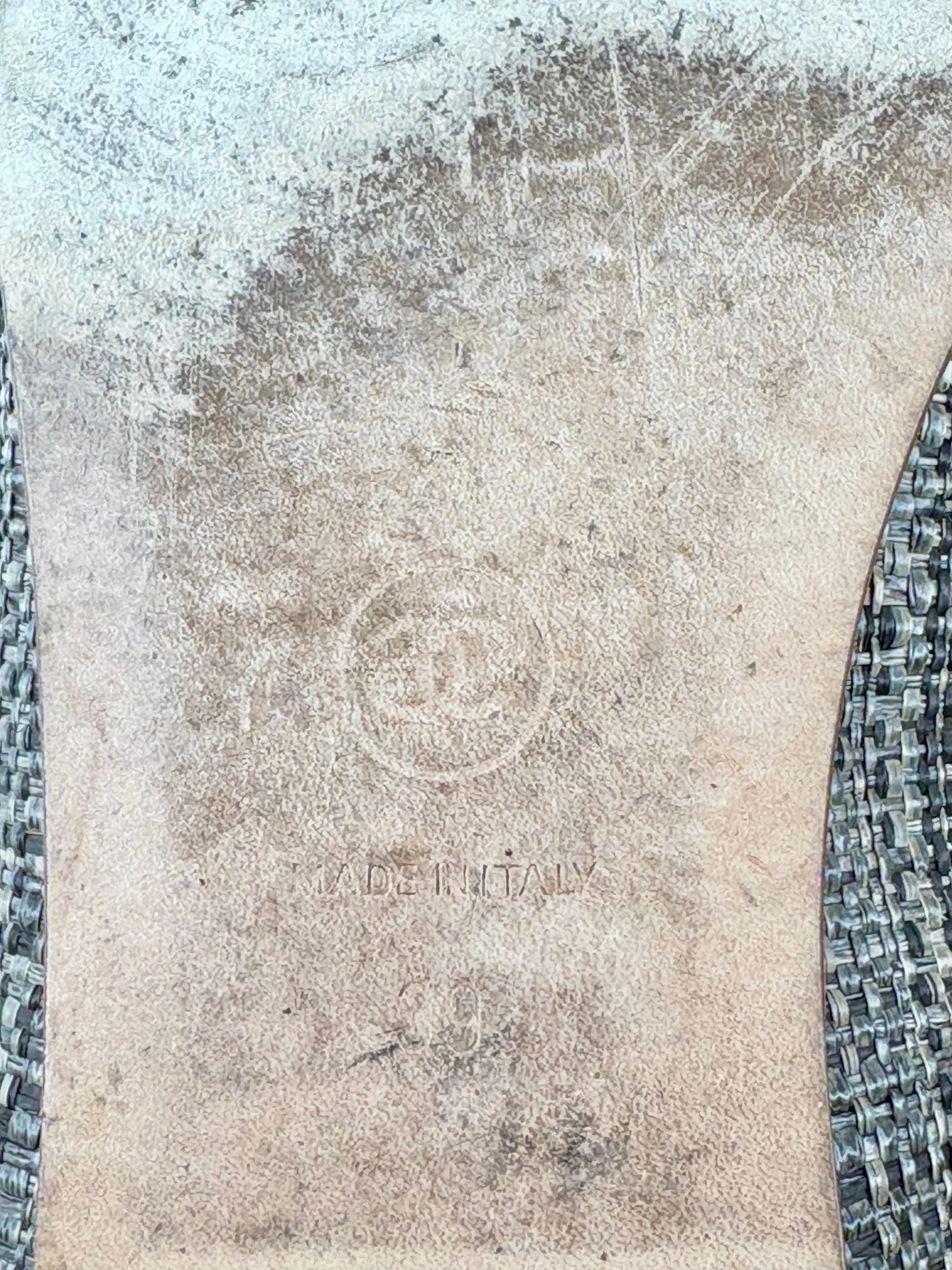 Chanel Gold Toe Leather & Hessian Ballet Flats - EU39