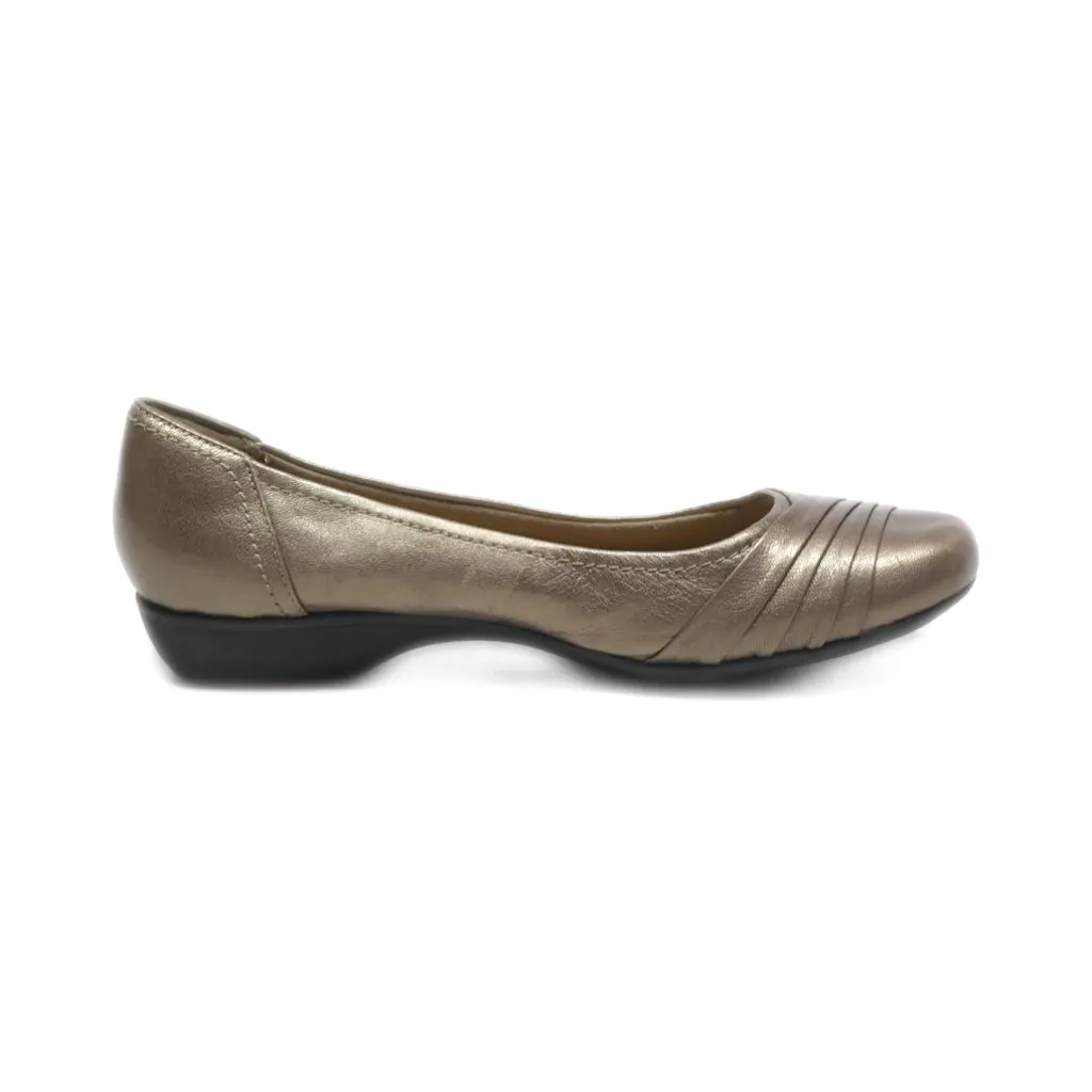 Clarks Albury Pixie Ballerinas Leather Gold Colour For Women