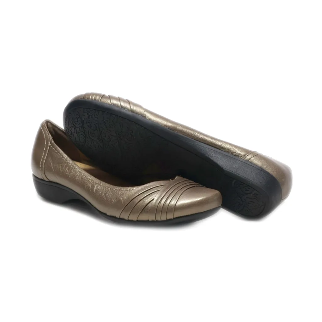 Clarks Albury Pixie Ballerinas Leather Gold Colour For Women