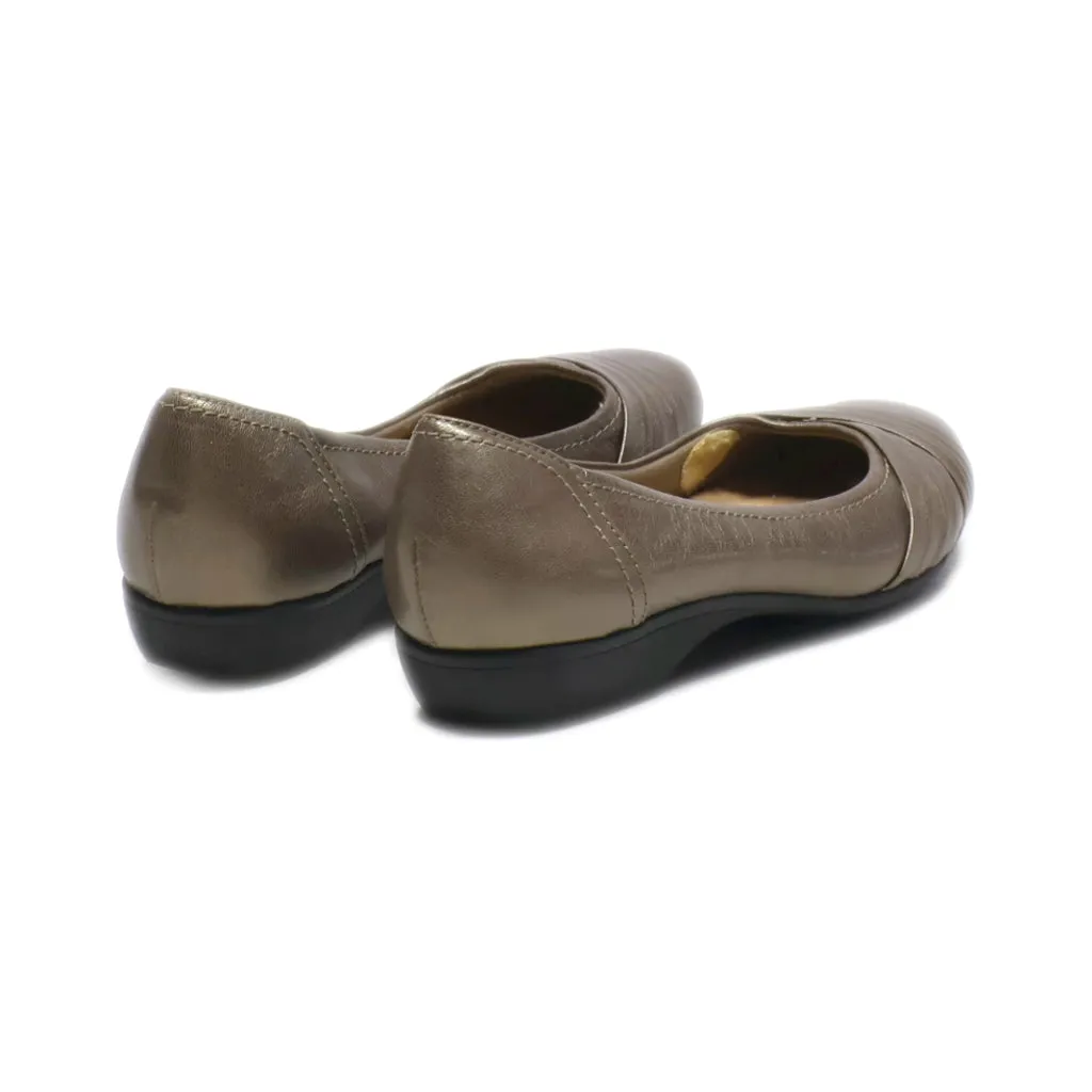 Clarks Albury Pixie Ballerinas Leather Gold Colour For Women