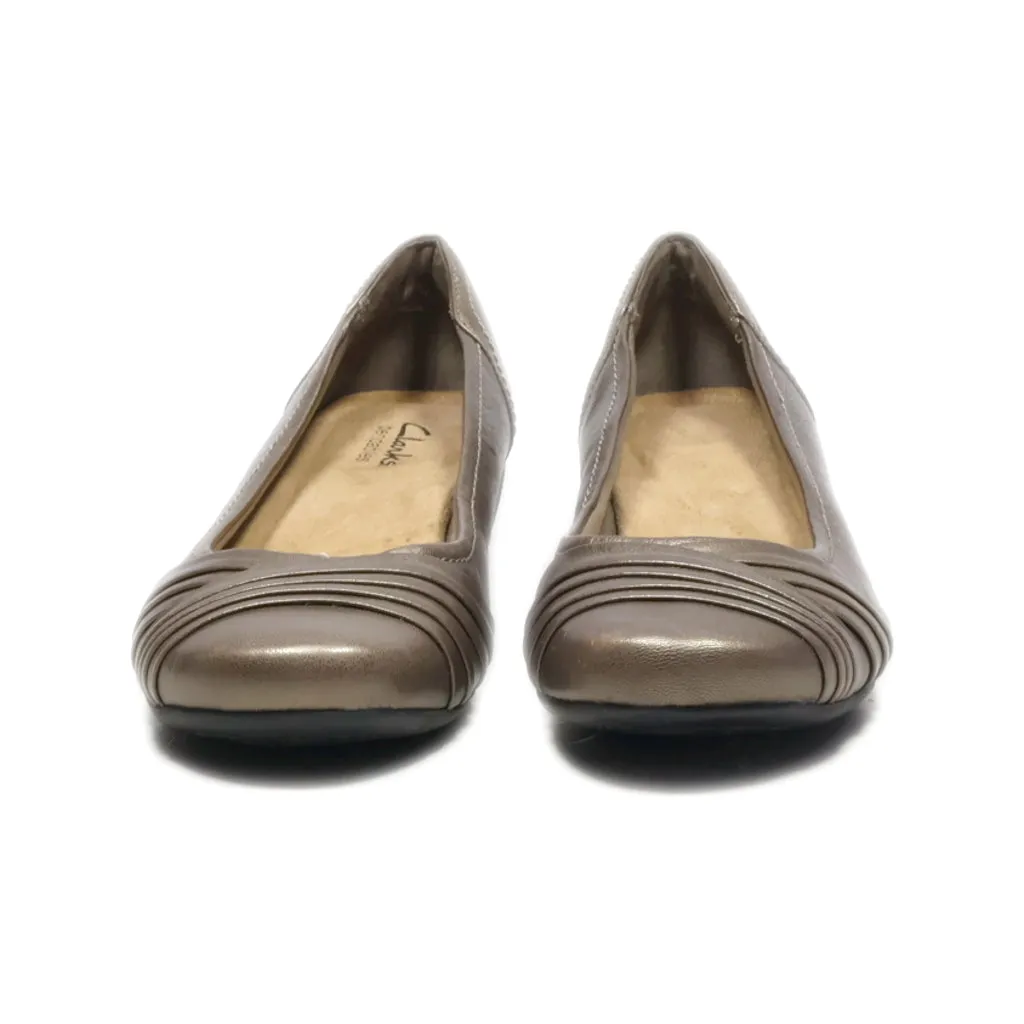 Clarks Albury Pixie Ballerinas Leather Gold Colour For Women
