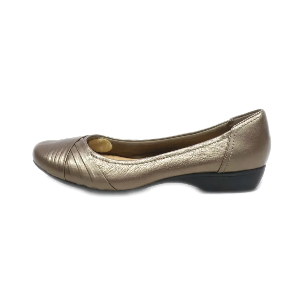 Clarks Albury Pixie Ballerinas Leather Gold Colour For Women