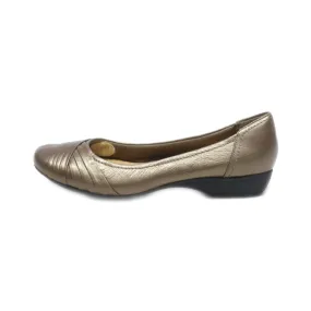 Clarks Albury Pixie Ballerinas Leather Gold Colour For Women