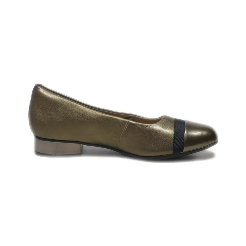 Clarks Collection Ballerinas Leather Gold Colour For Women