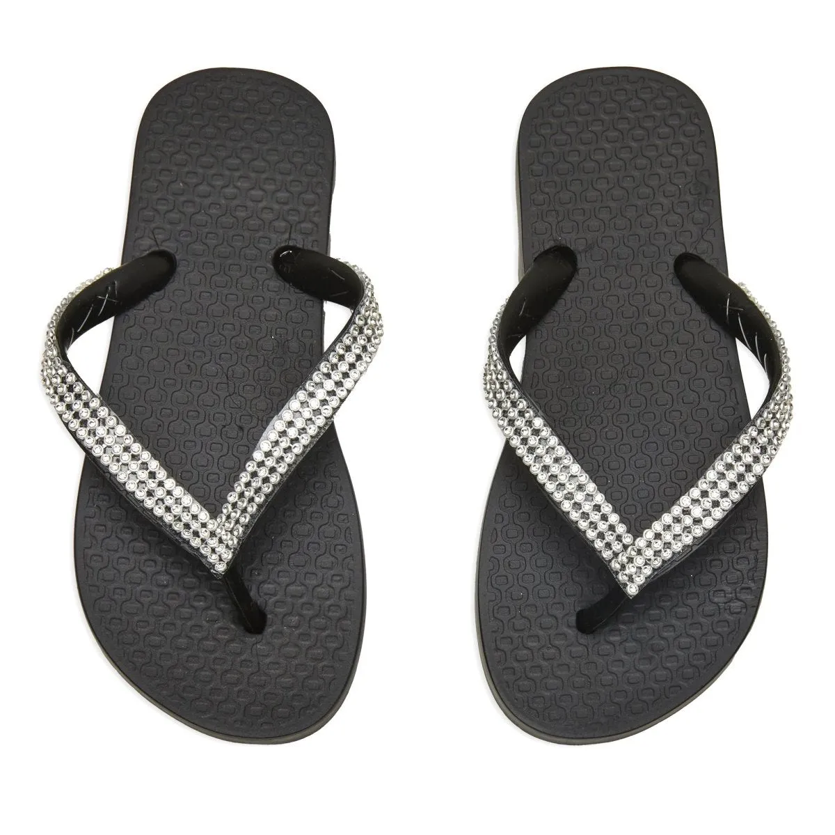 CRYSTAL STONE FLIP FLOP SANDALS