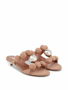 Embellished suede sandals