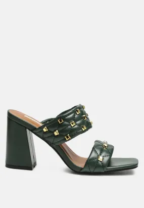 fischer stud embellished block heel sandals by London Rag