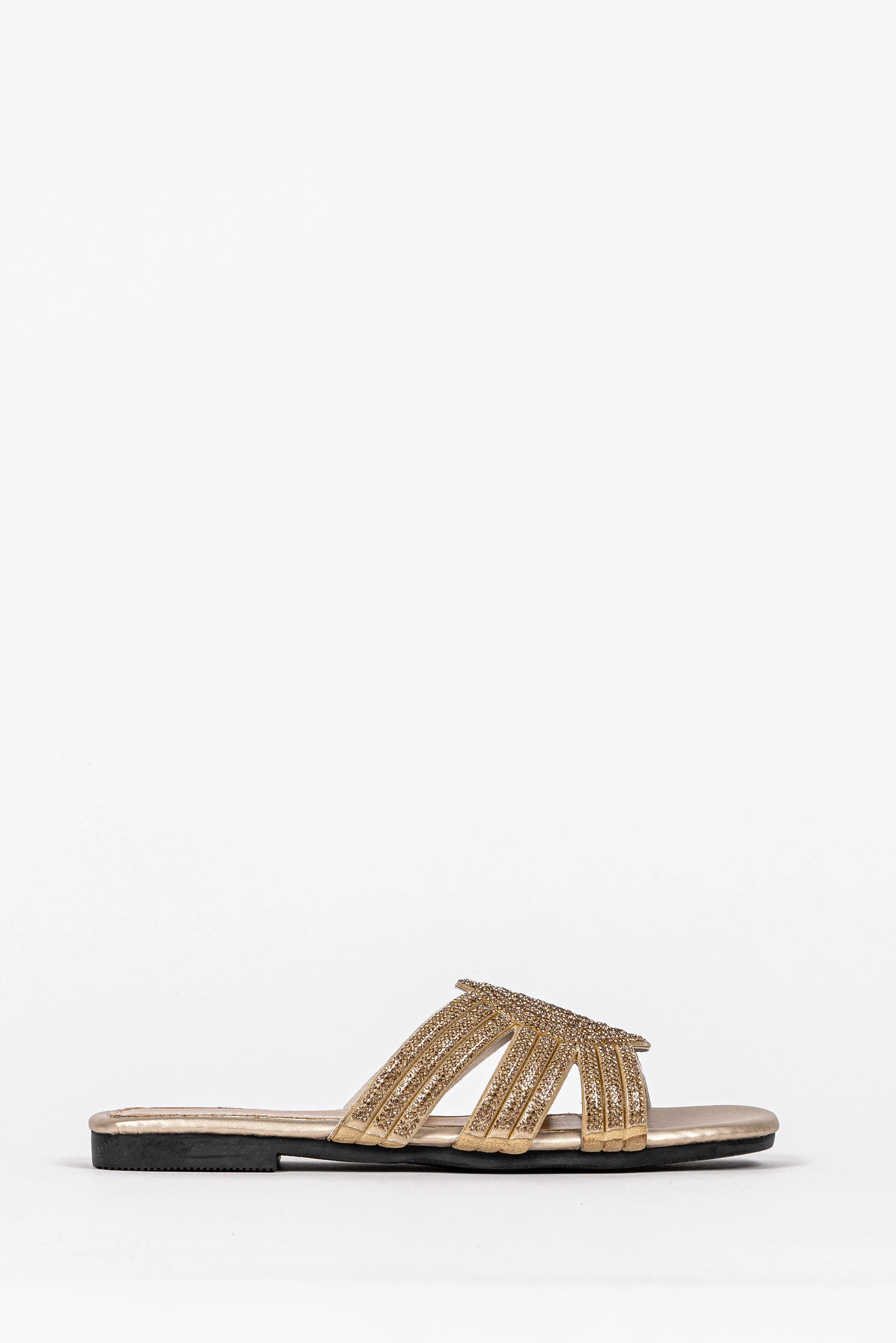 FLAT SANDALS WITH RHINESTONES