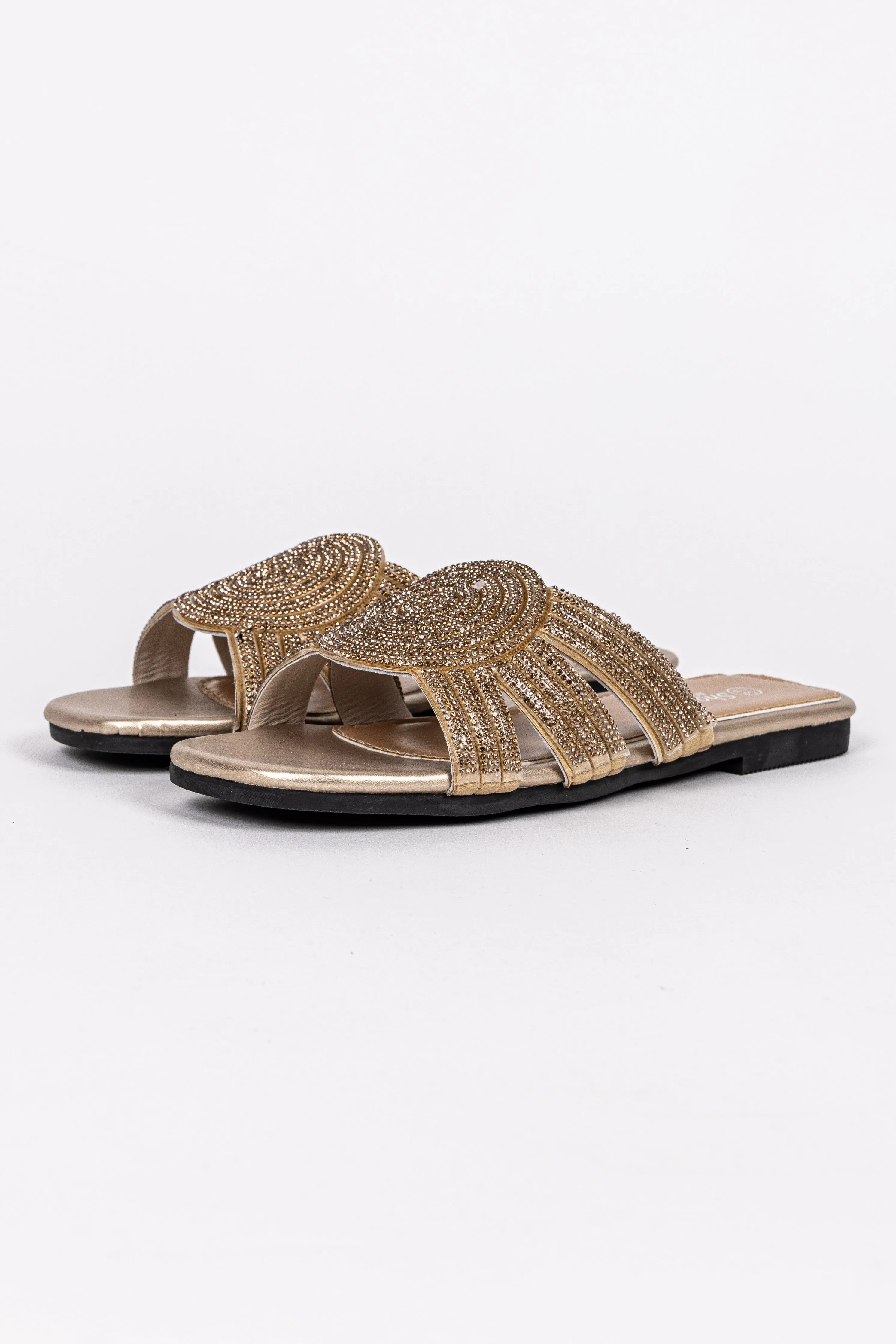 FLAT SANDALS WITH RHINESTONES