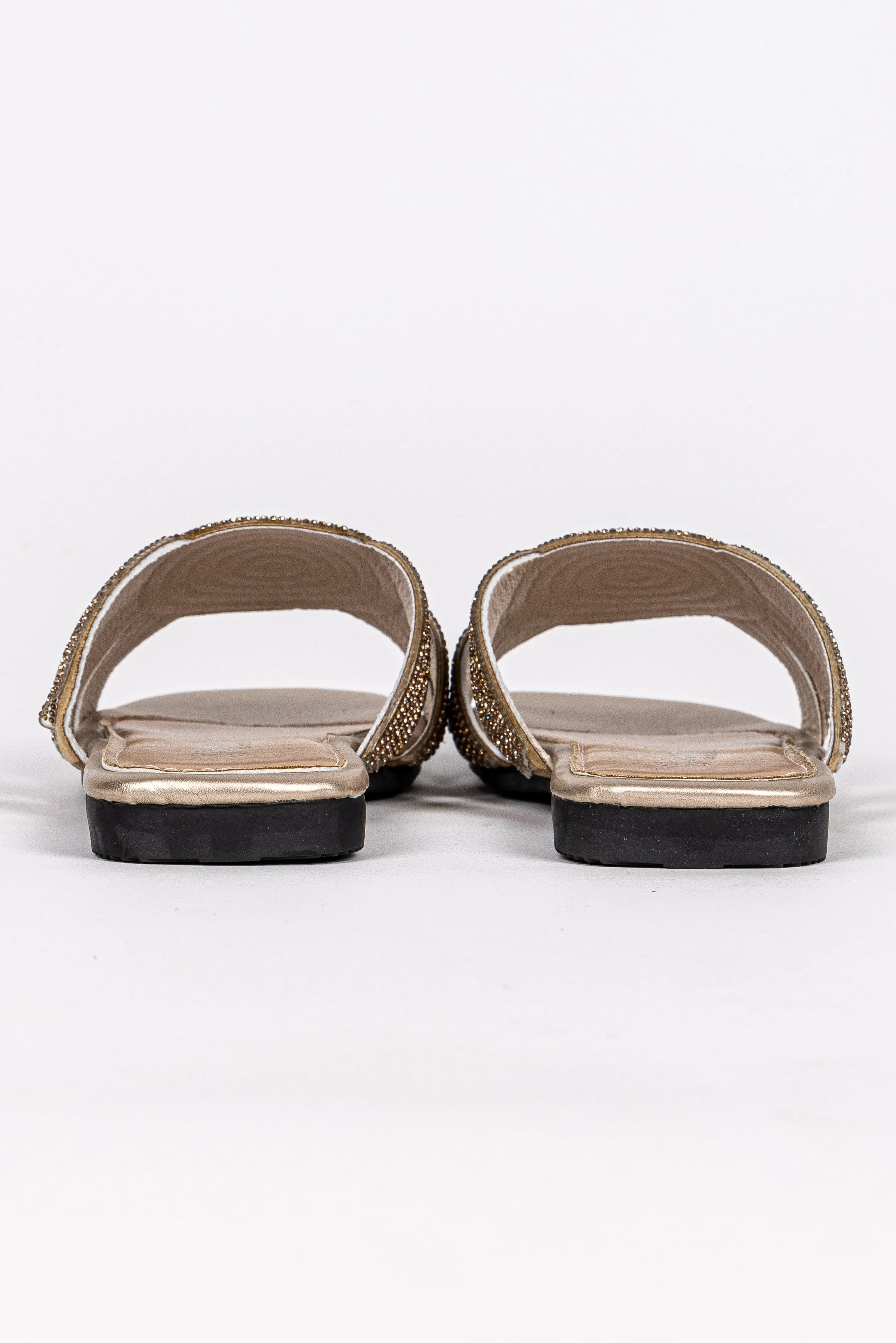 FLAT SANDALS WITH RHINESTONES