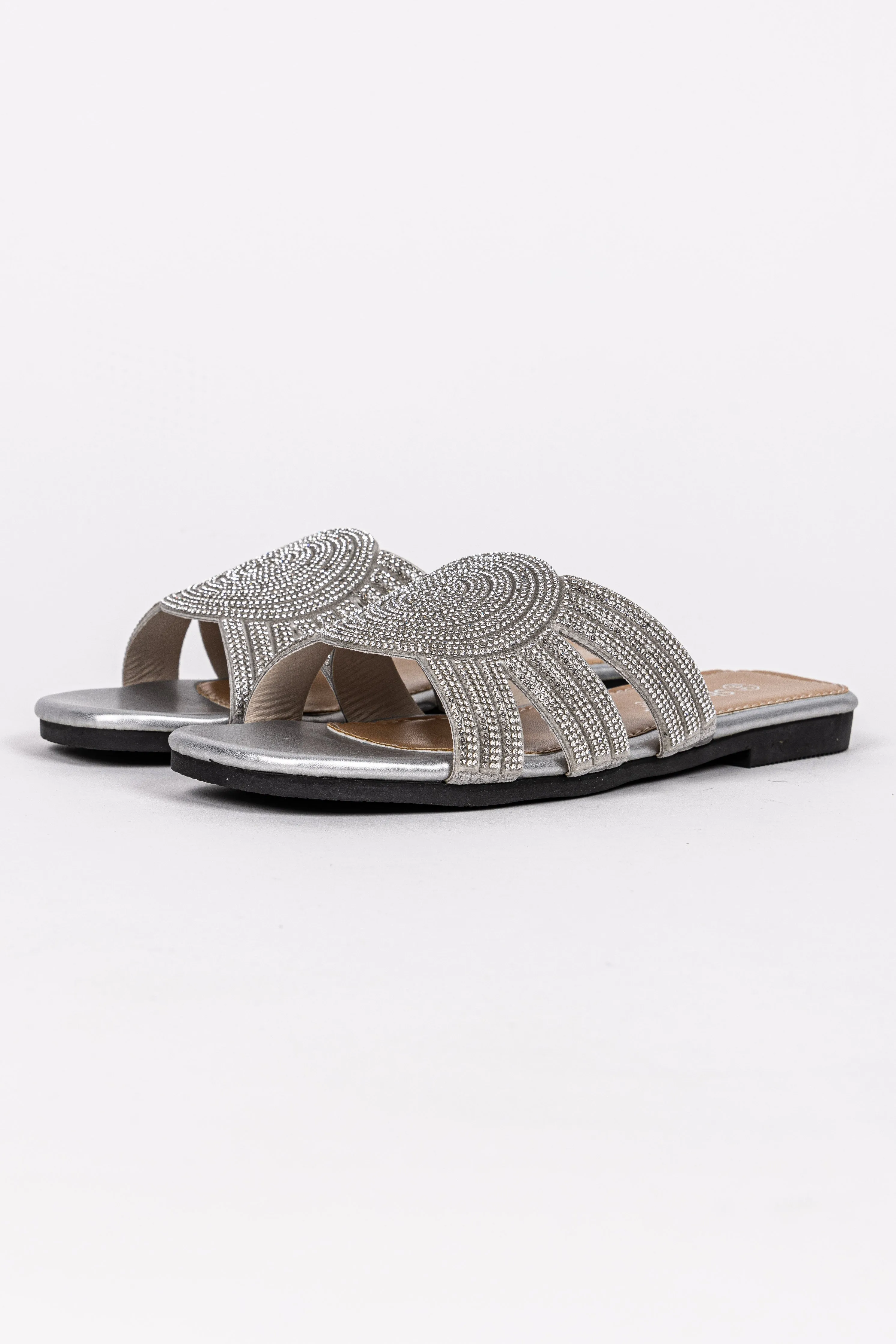 FLAT SANDALS WITH RHINESTONES