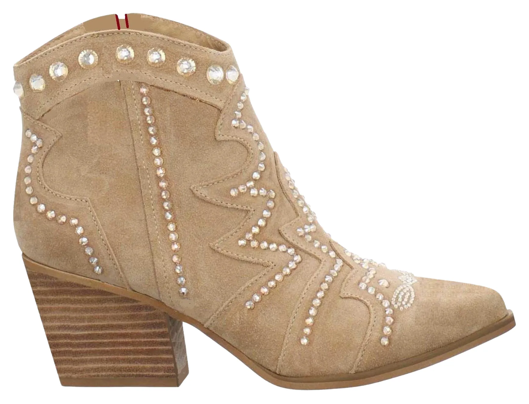 INDIANA POINTY TOE BLACK HEEL BOOTIES WITH STUD DETAILING