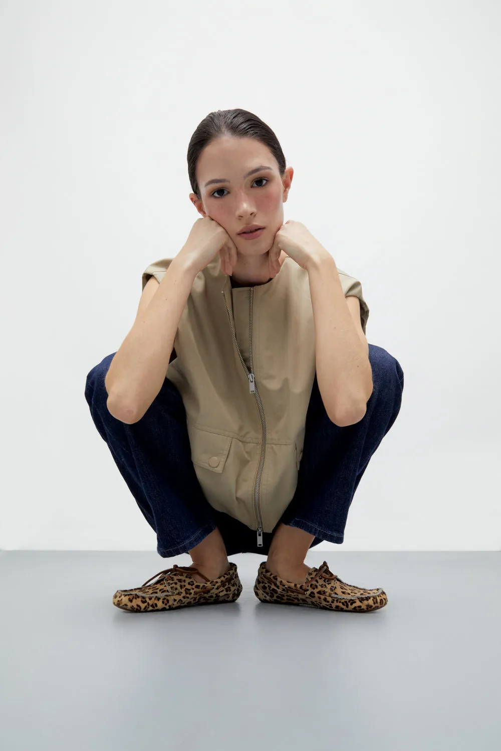 Ivy loafers in Leopard print Calf Hair