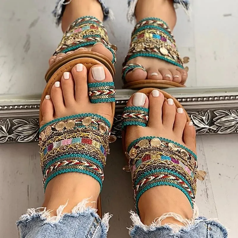 New Summer Design Clip Toe Ankle Strap Flat Women's Sandal Slipper