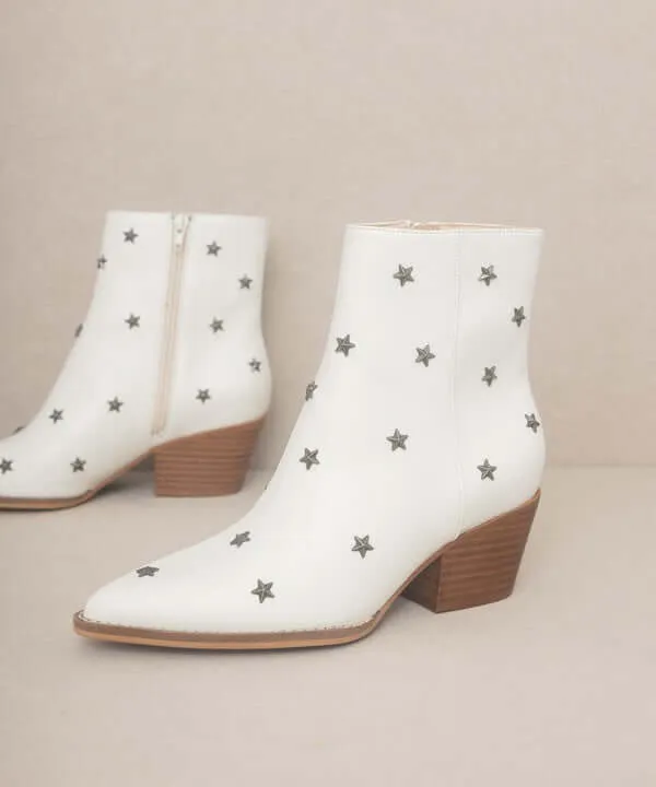 OASIS SOCIETY Ivanna - White Star Studded Western Boots