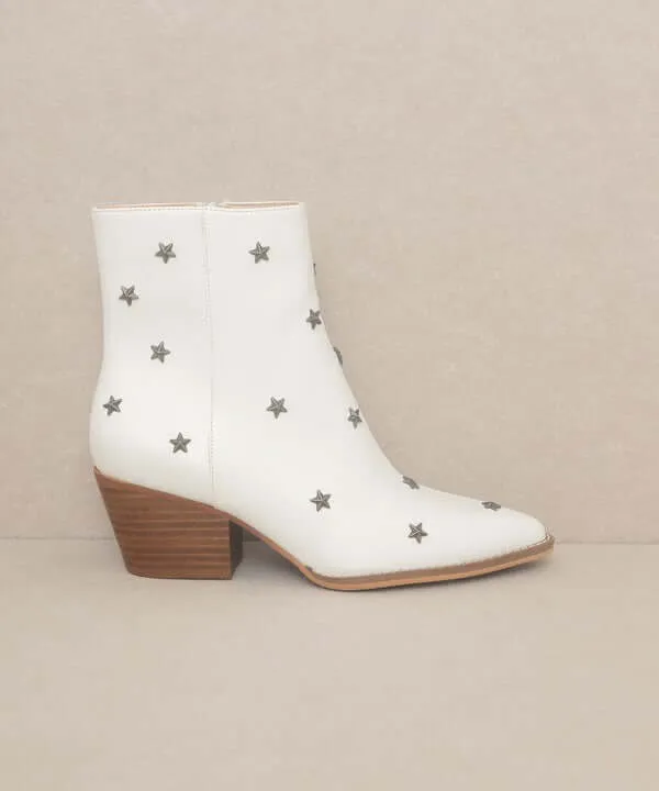 OASIS SOCIETY Ivanna - White Star Studded Western Boots