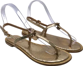Office Gold Snakeskin Print Sandals Size EU 36 UK 3