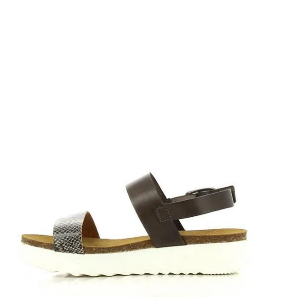 Plakton 665057 Grey Snake Print Slingback Sandals