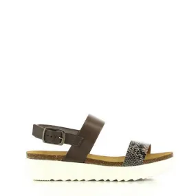 Plakton 665057 Grey Snake Print Slingback Sandals
