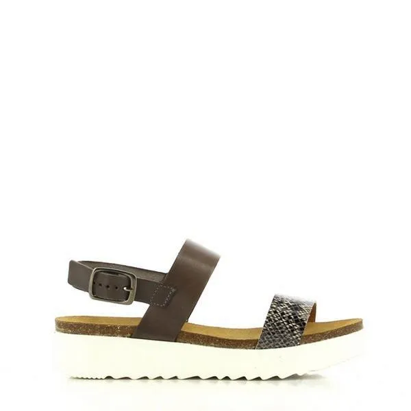 Plakton 665057 Grey Snake Print Slingback Sandals