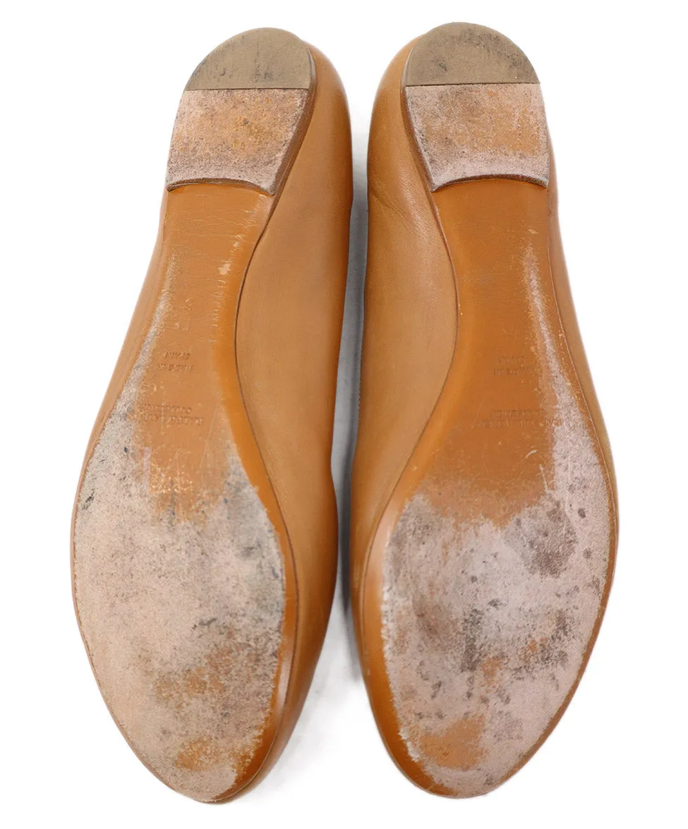Ralph Lauren Neutral Tan Leather Flats sz 11