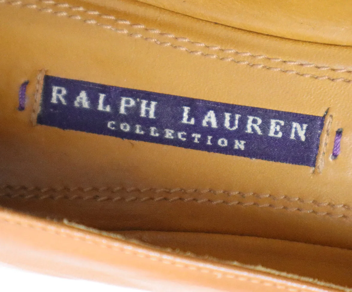 Ralph Lauren Neutral Tan Leather Flats sz 11