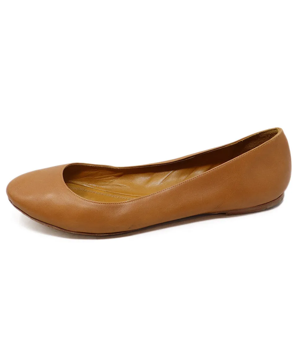 Ralph Lauren Neutral Tan Leather Flats sz 11