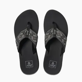 Reef Spring Woven Flip Flops - Black/White