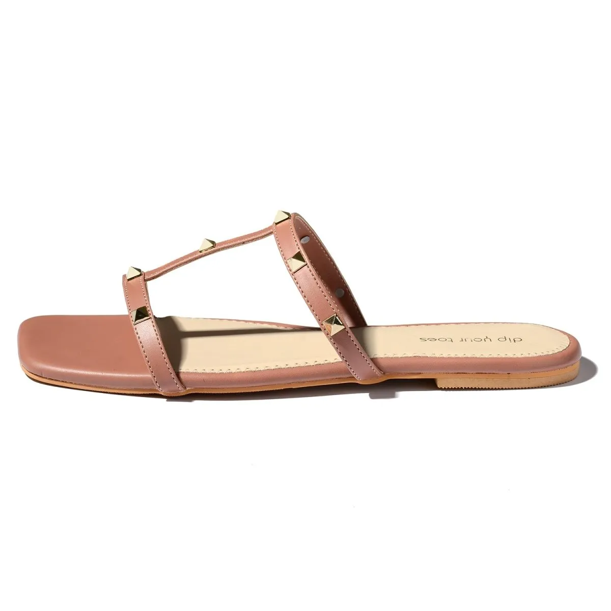 Rosepink stud-embellished flats
