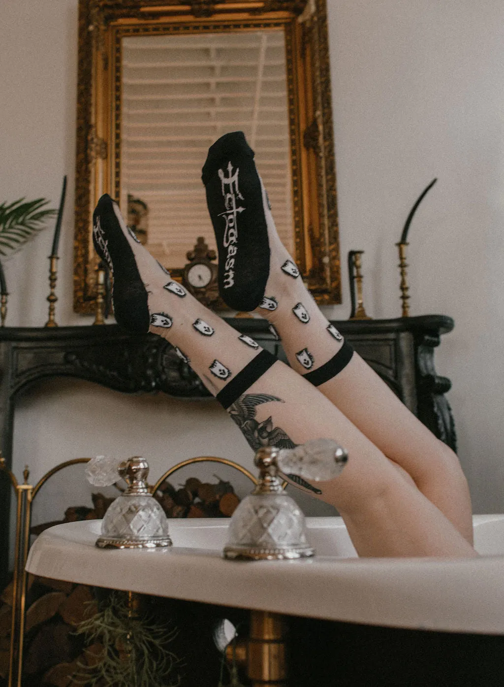 Sheer Ghost Crew Socks
