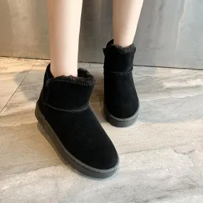 Snow Fur Round Toe Ankle Boots