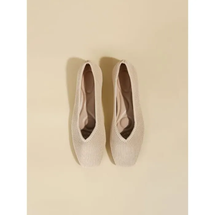 Square Toe Woven Flats