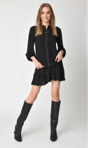 Studded Ruffle Trim Skirt
