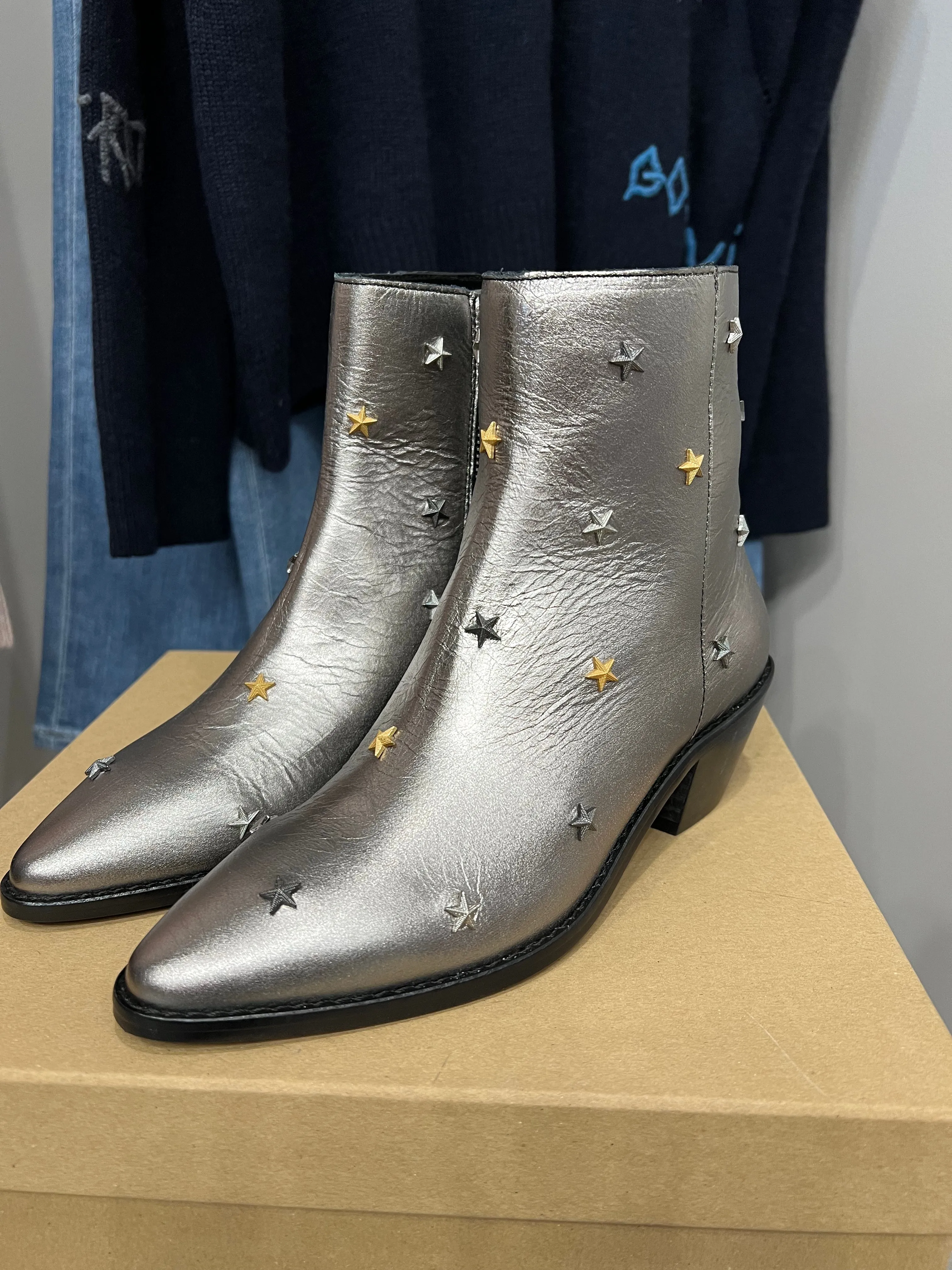 TYLER STAR STUDDED ANKLE BOOTIES
