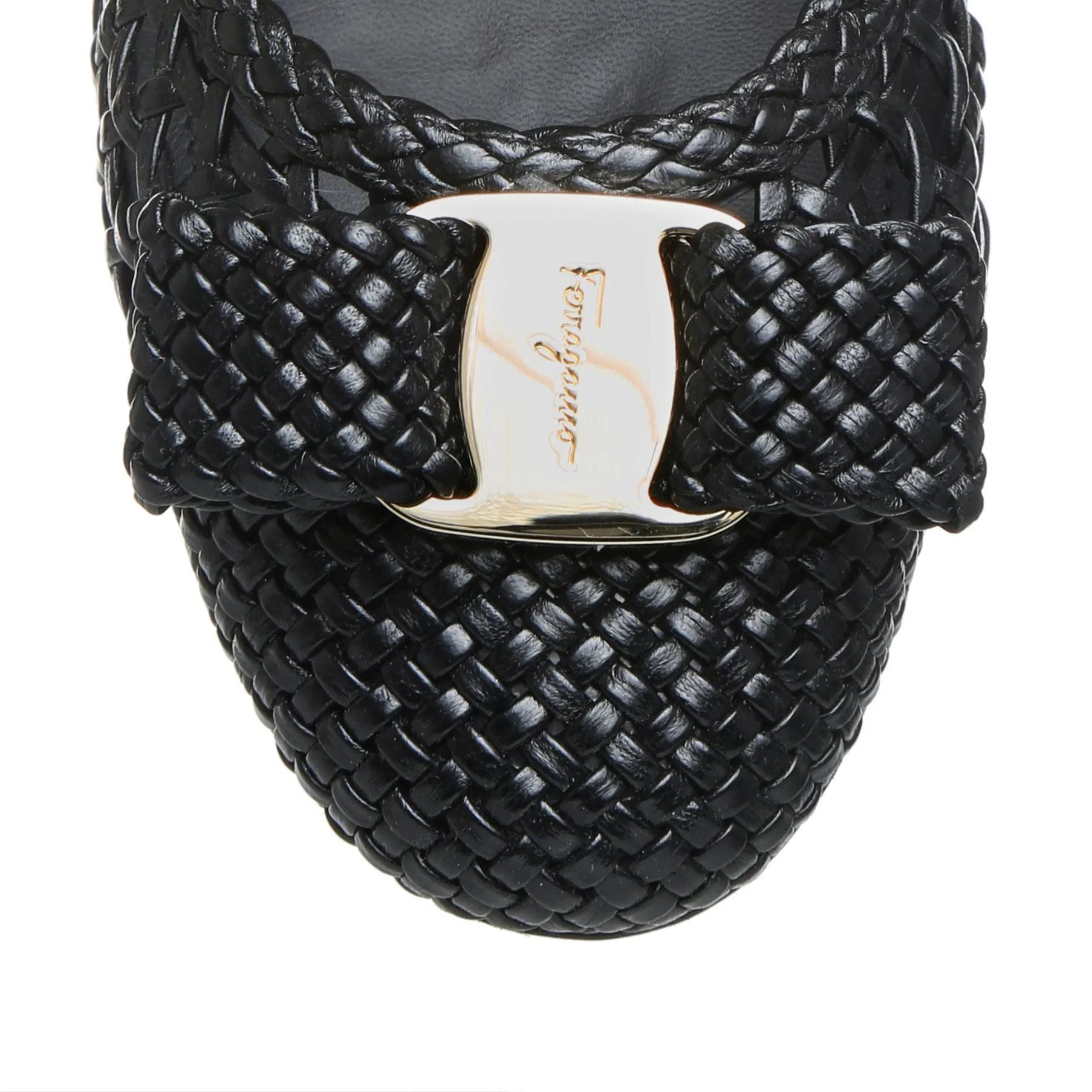 Varina black woven nappa ballerinas