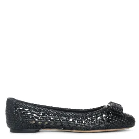 Varina black woven nappa ballerinas