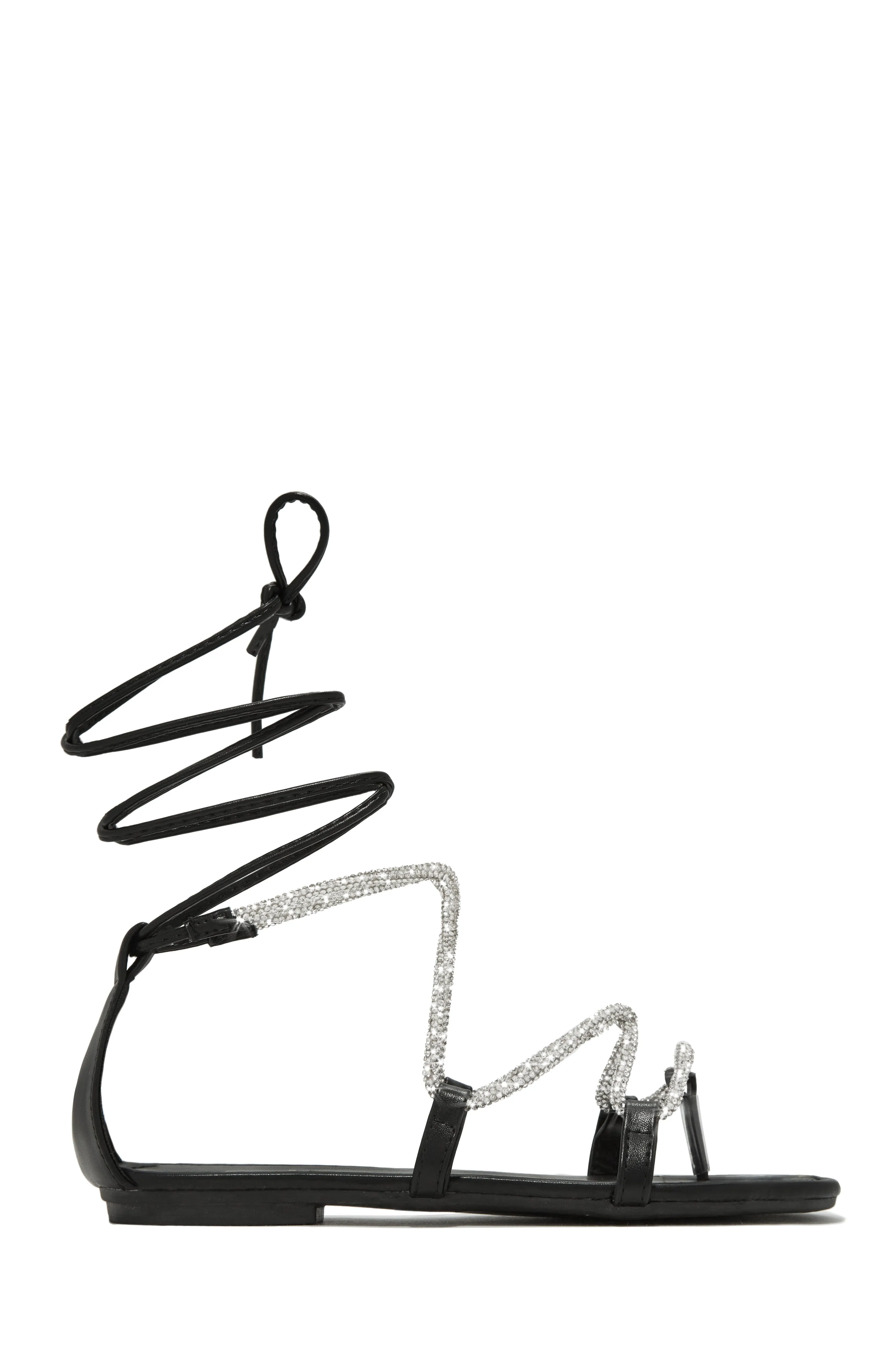 Vegas Weekend Embellished Lace Up Sandals - Gold