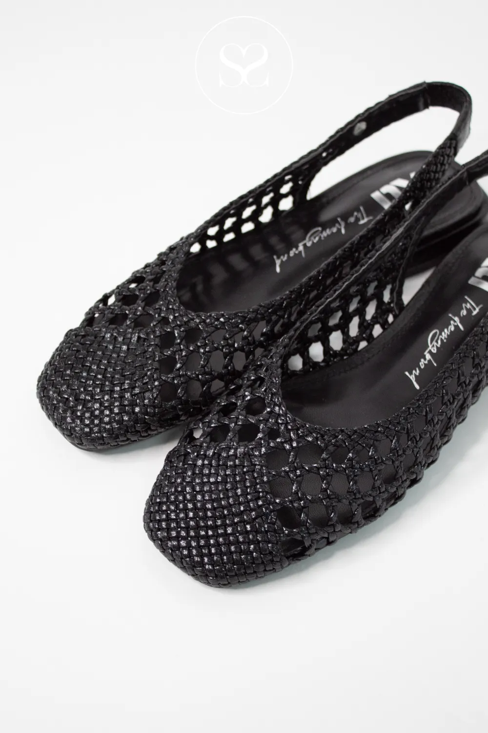 XTI 143792 BLACK WOVEN SLINGBACK PUMPS